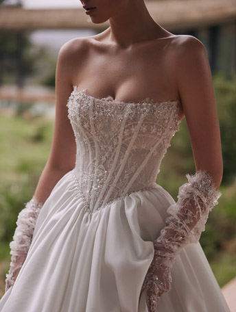 Photo of the model wearing a white gown #1